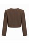 Women's Brown Crew Neck Padded Lined Jacket - 3