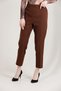Women's Plus Size Carrot Leg High Waist Lycra Pants 1004 Brown - 5