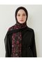 Lily Patterned Cotton Shawl Burgundy - 6