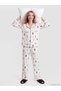 Esvab • Modern & Distinctive Shirt Roba Collar Embroidered Women's Pajama Set