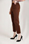 Women's Plus Size Carrot Leg High Waist Lycra Pants 1004 Brown - 6