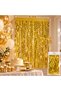 Gold Spiral Patterned Wall Background Tassel Decor Curtain 1 Meter Wide and 2 Meters Long