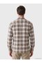 Esvab • Modern & Distinctive Standard Fit Checkered Embroidered Men's Shirt - 5