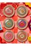 Retro Coffee Themed Set of 6 10 cm Bamboo Epoxy Coasters