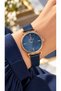 Dark Blue Straw Cord-Rose Case-Women's Wristwatch-In Stylish Box - 2