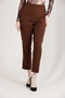 Women's Plus Size Carrot Leg High Waist Lycra Pants 1004 Brown - 4