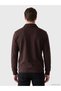 Plum Polo Neck Men's Thick Sweatshirt - 4