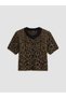 Brown Leopard Patterned Women's Knitwear Cardigan - 5