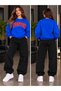 Zero Collar Sweat Suit 2-Piece Combination Winter Shardooned Boston Printed Women's / Men's Unisex Model - 2