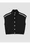 Black Stand Collar Young Girls Soft Touch Vest