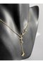 Gold Color Zircon Stone Y Necklace (45 cm) - 6