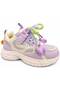 Girls' Silvery Velcro Flower Lace-Up Easy-On Stylish Comfortable Sneaker - 4