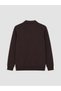 Plum Polo Neck Men's Thick Sweatshirt - 6