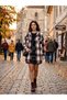 Hooded Lumberjack Shirt with Pockets - Black Burgundy Plaid Tunic Jacket
