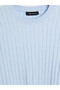 Ozmarka New Season Blue Hair Braid Patterned Women's Knitwear Sweater - 3