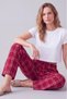 Women's Comfortable Fit Elastic Waist Milan Ribbon Pajama Bottoms - 6