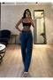 Trend Special Design Pink Angel Wings Mom Jean Denim Pants - 2