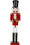 Christmas Ornament Lead Soldier Nutcracker Ringing Bell Red-White 50 Cm.