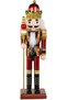Christmas Ornament Lead Soldier Nutcracker Claret Red-Gold 30 Cm.