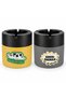 2-Piece Printed Glass Ashtray 9 cm Height × 8 cm Width - 2