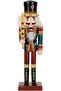 Christmas Ornament Lead Soldier Nutcracker with Sword Claret-Red-Blue 30 Cm.