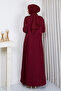 Women's Skirt with Ruffles and Net Pattern, Mercerized Knitwear Dress - 7