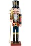 Christmas Ornament Lead Soldier Nutcracker with Spear Burgundy-Blue 38 Cm.
