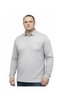 Melange Gray Plus Size Men's Pique Sweatshirt