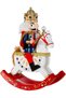 Christmas Ornament Lead Soldier Rocking Horse Red-White 30 Cm.