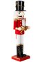 Christmas Ornament, Lead Soldier Nutcracker Ringing Bell Red-White 38 Cm. - 3