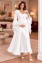 Lace and Ruffle Detailed Long Maternity Nightgown and Robe Set - 3