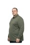 Khaki Plus Size Men's Pique Sweatshirt - 2