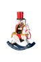 Christmas Ornament Lead Soldier Rocking Horse Red-White-Blue 30 Cm.