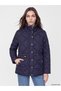 Nevavm Lcw Modest Navy Blue Stand Collar Quilted Women's Puffer Coat with a Difference