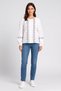 Women Round Neck Long Sleeve Embroidered Shirt, Off White - 2