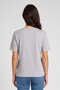 Women Crew Neck Short Sleeve Heather Pattern T-Shirt, Grey - 4