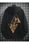 Men's Mountain and River Printed Oversize 3 Thread Hoodie Sweatshirt - 4