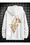 Men's Mountain and River Printed Oversize 3 Thread Hoodie Sweatshirt - 4