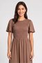 Women Textured Maxi Dress, Brown - 2