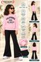 Winter, Spring, and Autumn Girls' Black Spanish Flared Bottoms and Pink Sweat Top - 2