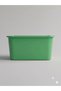 Large 17 Liter 40X30X20 cm Polypropylene Plastic Organizer with Green Lid - Toy Box and Storage Basket - 3