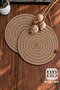 Set of 6 Handmade Jute Placemats Round Wicker Braided Bohemian American Style Kitchen and Dining Room Decoration Everyday Table Settings Breakfast Presentations Decorative Rustic Table Setting Accessory for Special Invitations - 3