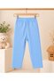 Girls' and Boys' Cotton Ribbed Fabric Pajama Bottoms with Elastic Waist and Straight Legs - 5