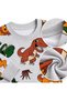 Boys' Cotton Fabric Gray Color Turtle Lion Dinosaur Patterned Long Sleeve Seasonal Pajama Set - 2