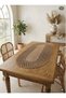 Handmade Paper Rope Stylish Straw-Like Oval Runner - Straw-Colored Oval Crochet Hand-Knitted, Handmade