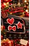New Year's Special Concept Red Sequin Heart Star Bow Car Air Conditioner Ornament - Christmas Themed Auto Accessory