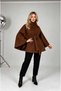 Stand-Up Collar Belt Detail Premium Poncho Coat