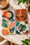 Glass Coaster |   Sun, Moon and Botanical Themed |   4-Piece Set |   10cm X 10cm