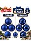 Set of 6 Khaki, Purple, Gold, Navy Blue, Blue, Fuchsia, Burgundy and Red Christmas Tree Ornaments 6 cm – Set of 3 Matte and 3 Shiny Pine Tree Ornament Balls Christmas Tree Ornament Ball Set - 5
