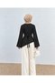 Spanish Sleeve Asymmetrical Cut Blouse - Black